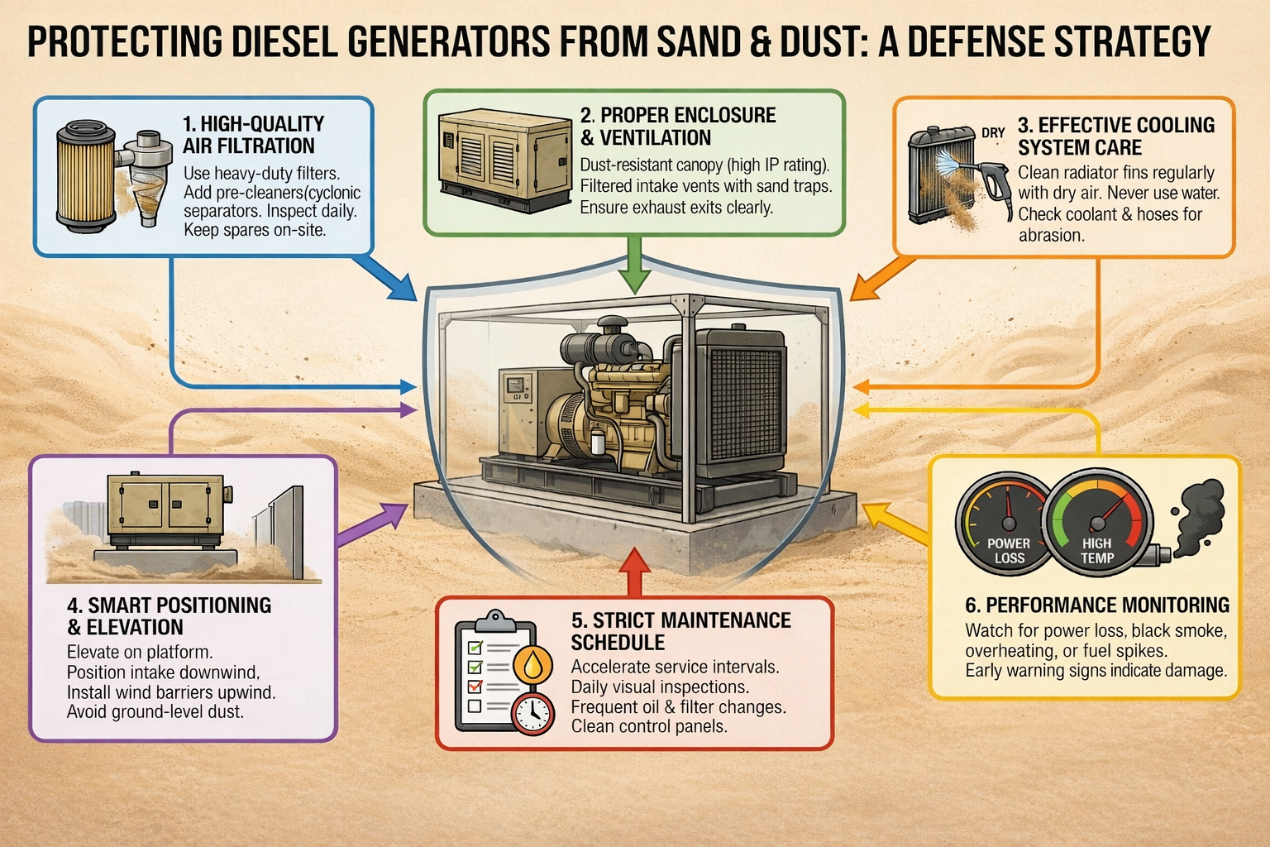 A Guide to Maintaining Diesel Generators in Sandy Conditions