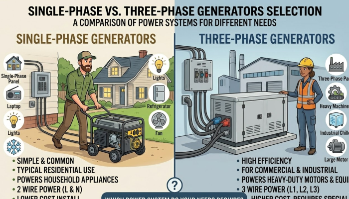 Single-Phase vs. Three-Phase Generators