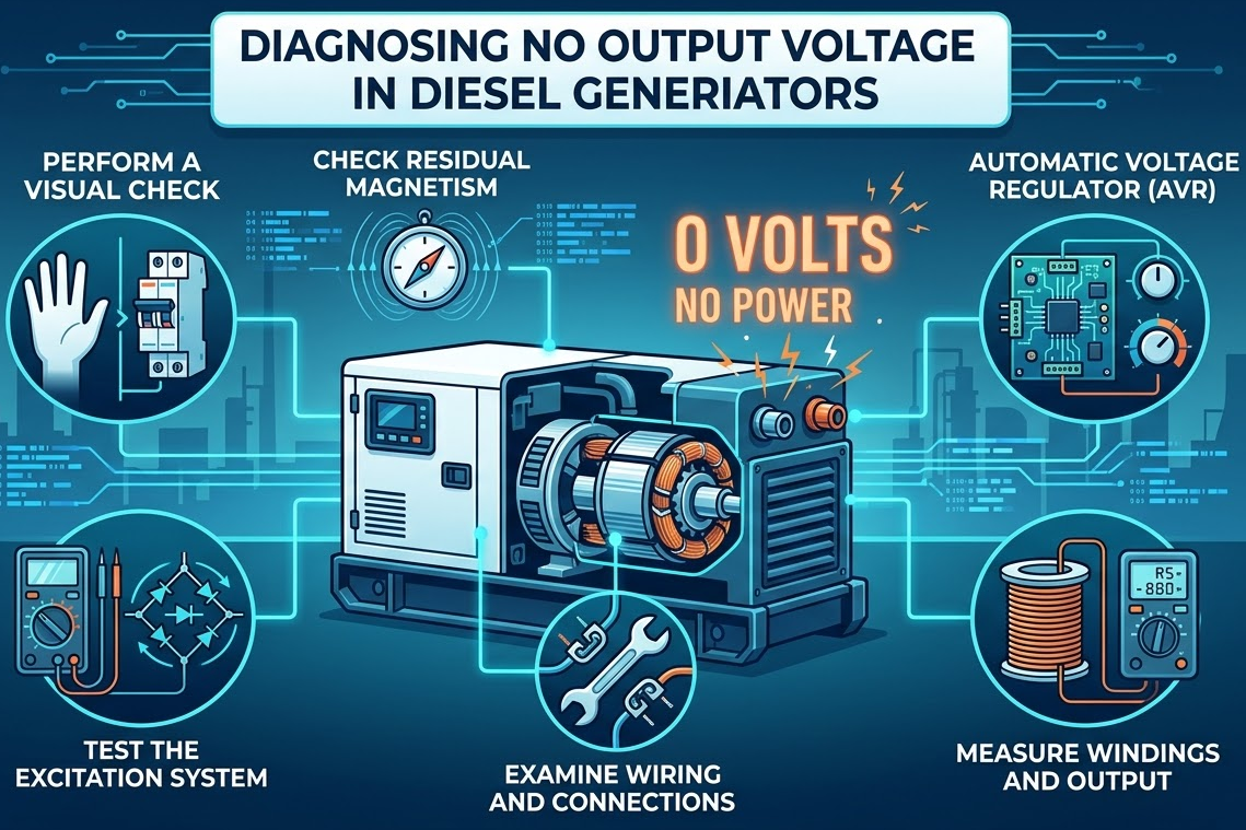 No Output Voltage of Diesel Generator