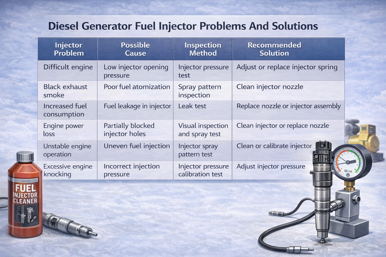 Cleaning And Testing Of Diesel Generator Fuel Injectors 3 Diesel injector troubleshooting guide