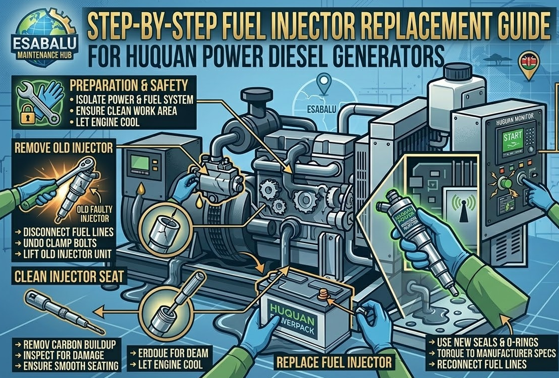 White Smoke Emission Start-up in Diesel Generator 3 Replace Fuel Injectors