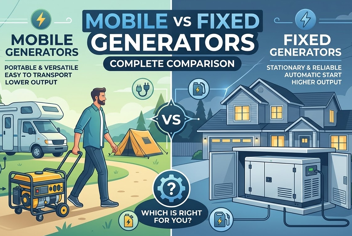 Mobile vs Fixed Generators Complete Comparison 5 Mobile vs. Fixed Generators
