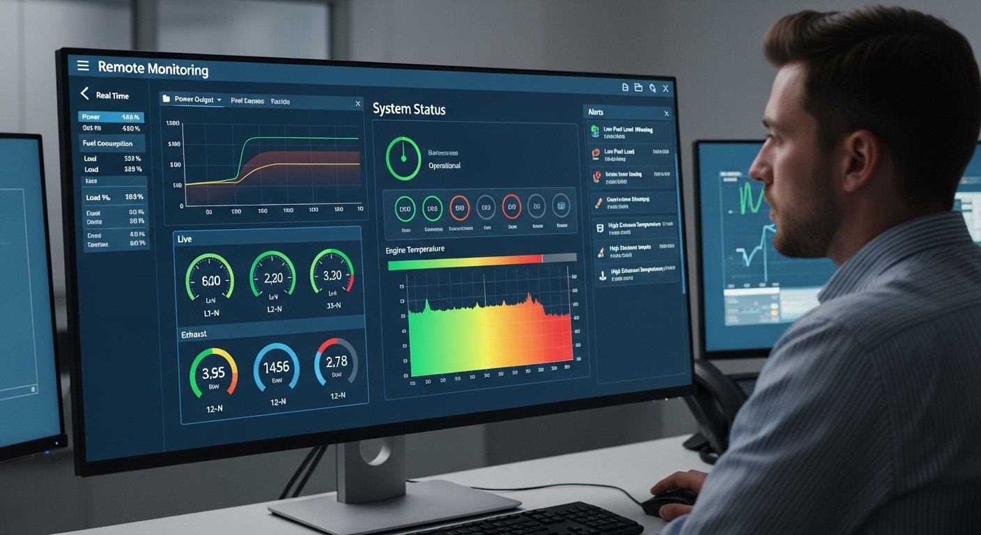 Application of Diesel Generator Condition Monitoring Technology 3 diesel generator remote monitoring dashboard showing real time data and performance analysis
