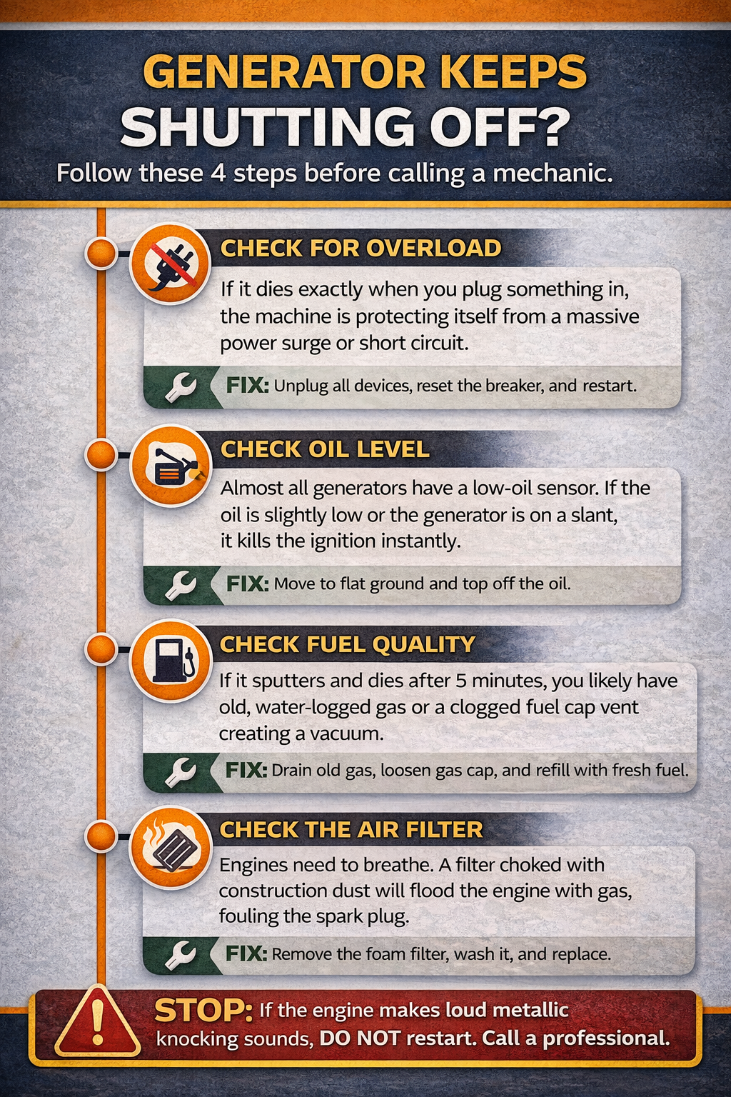 Why Does My Generator Keep Shutting Off? Causes and Fixes 2 generator keeps shutting off