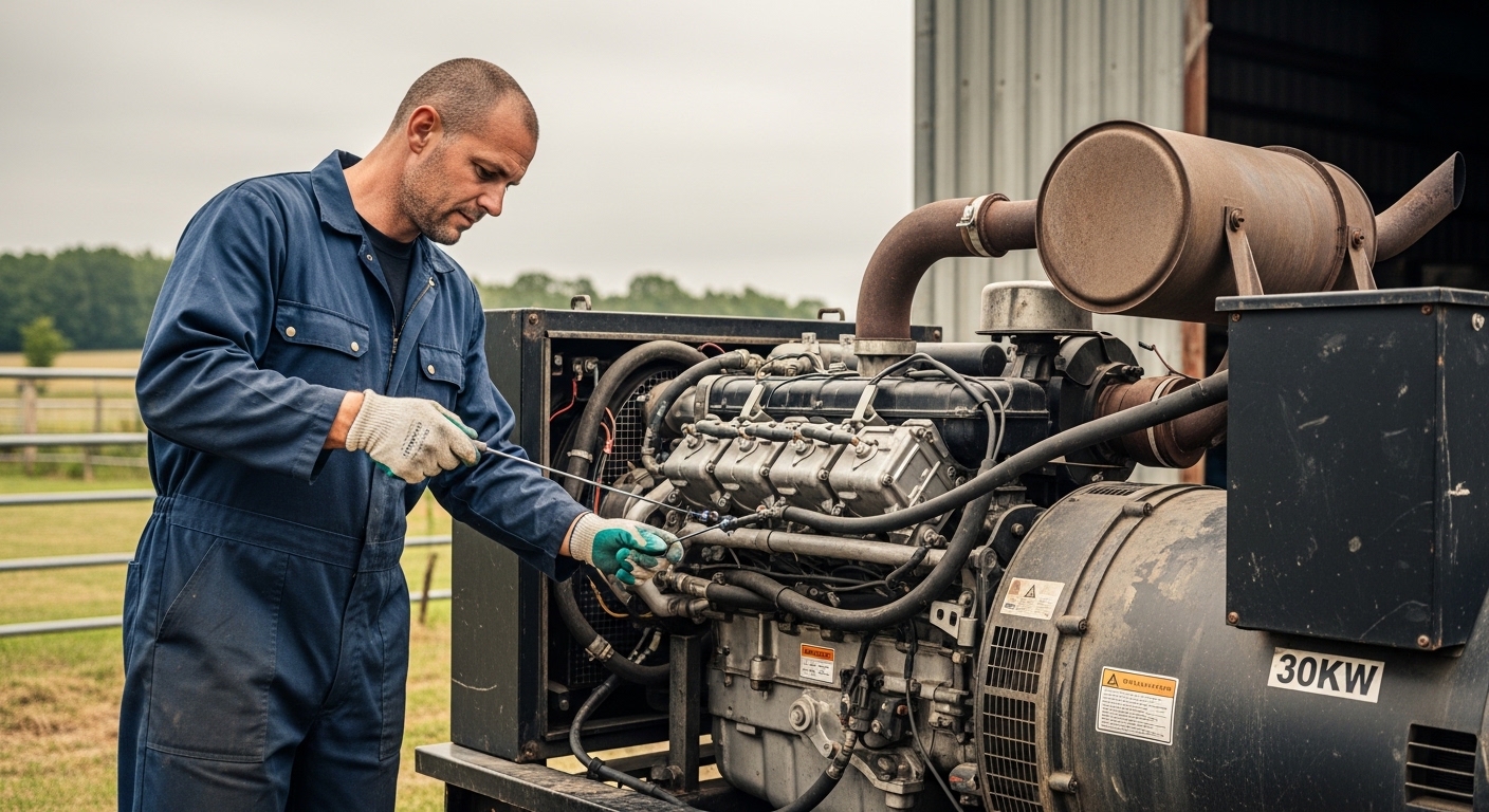 30kW Diesel Generator Selection: Essential for Small Factories and Farms 3 maintenance of 30kW diesel generator in farm or industrial environment