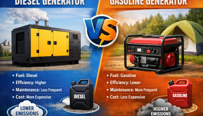 Comparison between Diesel Generator and Gasoline Generator