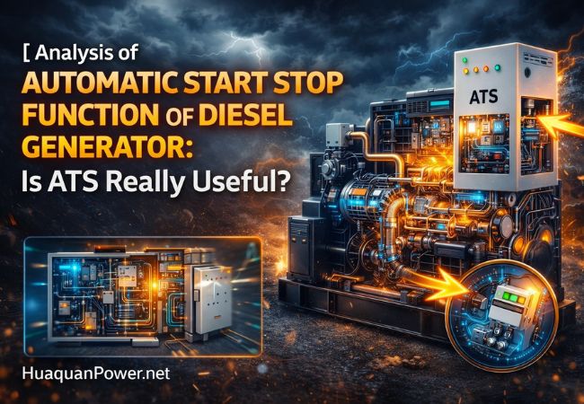 Automatic Start Stop Function of Diesel Generator of backup diesel generator with ATS panel showing power transfer system