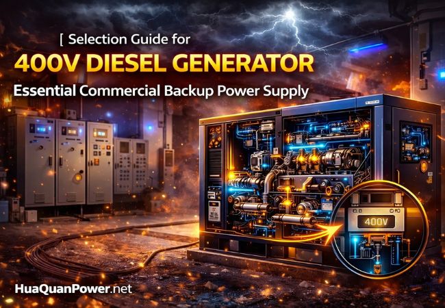400V diesel generator providing commercial backup power