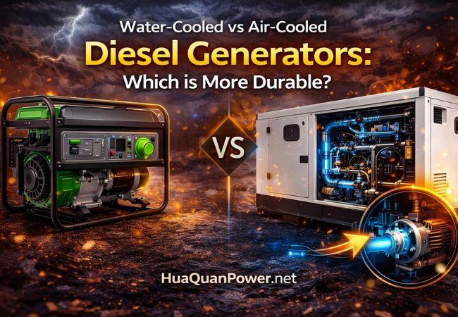 Water cooled vs air-cooled diesel generator durability visual comparison