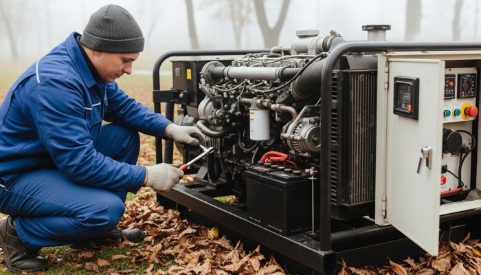 diesel generator autumn maintenance inspection fuel system oil check