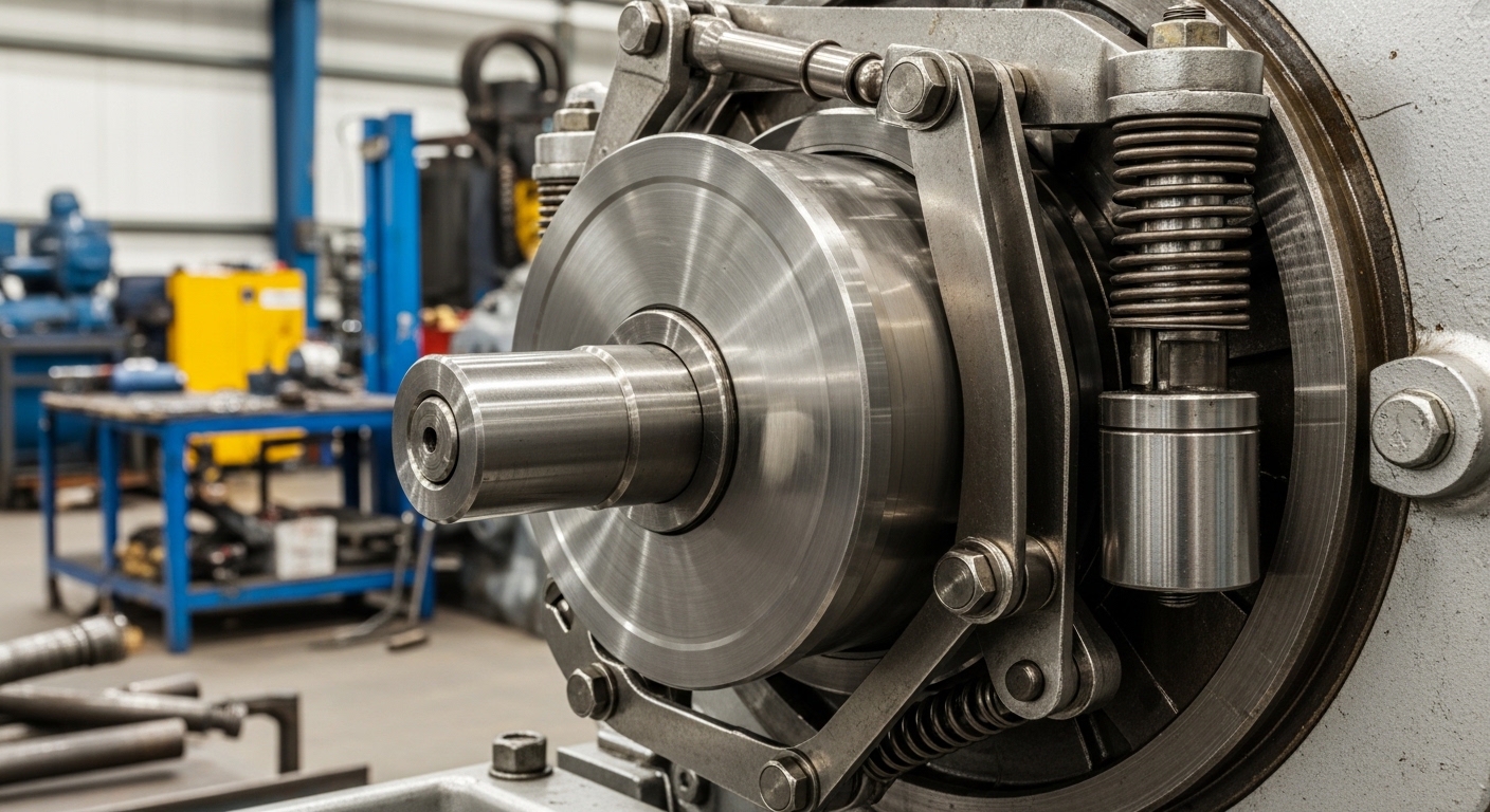 mechanical speed control governor in diesel generator with flyweights and springs