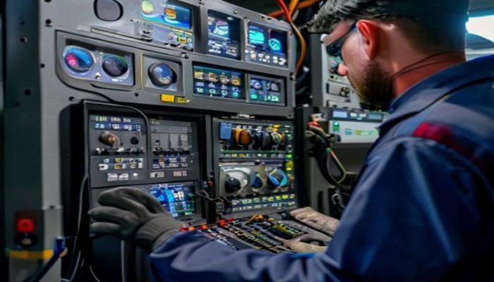 diesel generator load bank testing - close-up inspection of generator component, professional maintenance