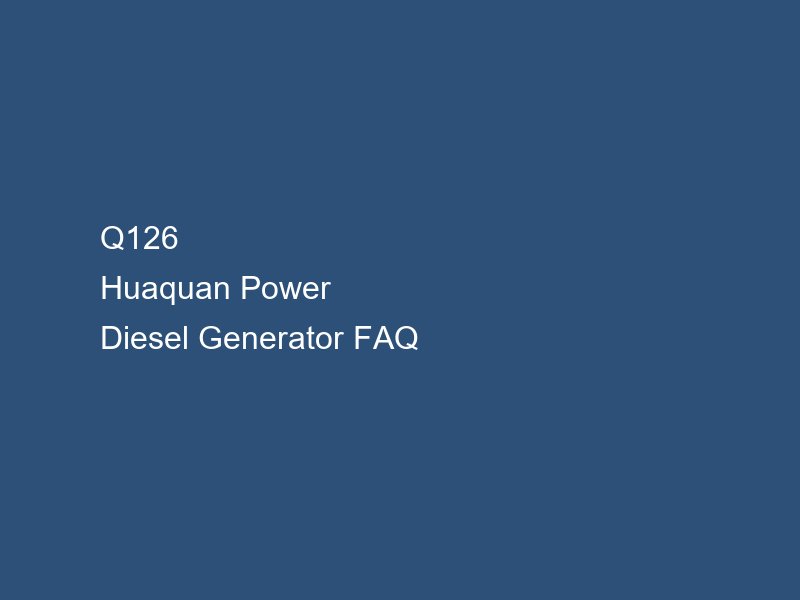 diesel generator transfer switch cover image, Huaquan Power diesel generator FAQ