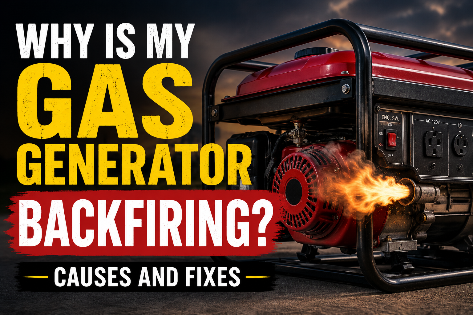 gas generator backfiring