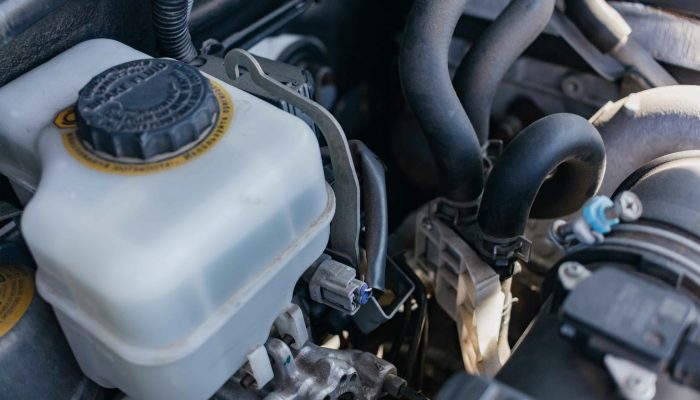 a close up of the engine of a car