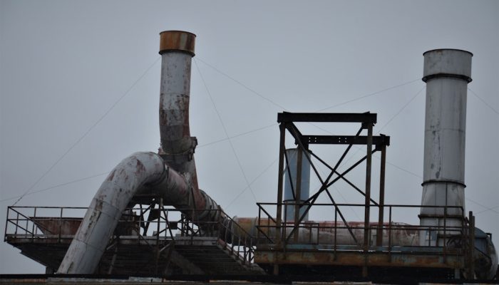 pipes and pipes on top of a building