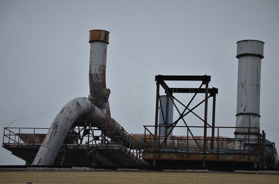 pipes and pipes on top of a building