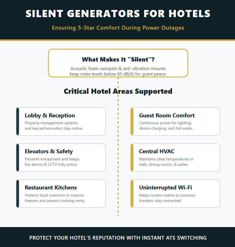 silent generator for hotels